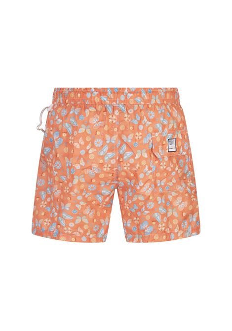 FEDELI Swim Shorts Arancioni Con Stampa Farfalle - FEDELI Enormi risparmi