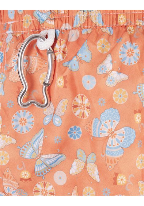 FEDELI Swim Shorts Arancioni Con Stampa Farfalle - FEDELI Enormi risparmi