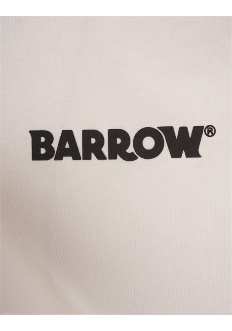 BARROW T-Shirt Bianca Con Logo e Smile - BARROW Offerta settimanale