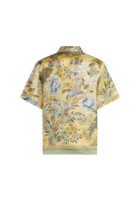 ETRO Camicia Bowling In Seta Stampata Gialla - ETRO Offerta speciale della fabbrica