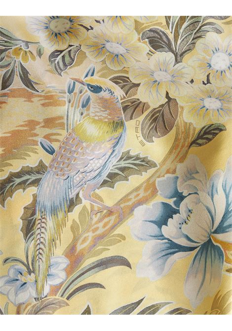 ETRO Camicia Bowling In Seta Stampata Gialla - ETRO Offerta speciale della fabbrica