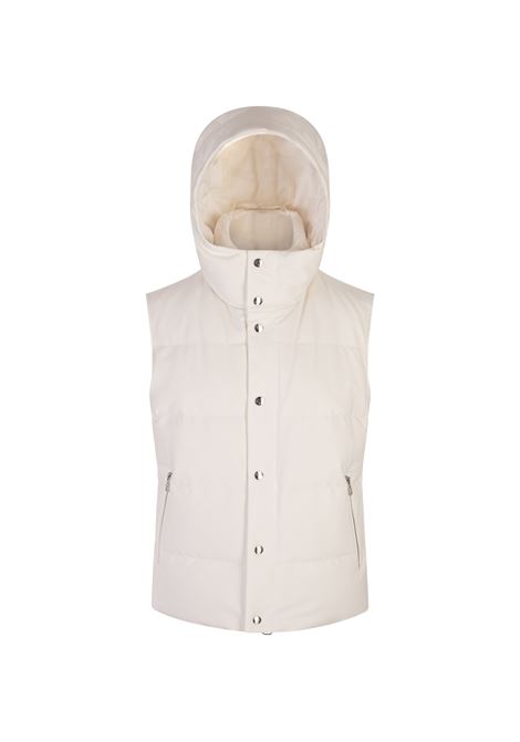 MONTECORE Gilet Imbottito Bianco Con Cappuccio - MONTECORE 50% di sconto con spedizione gratuita