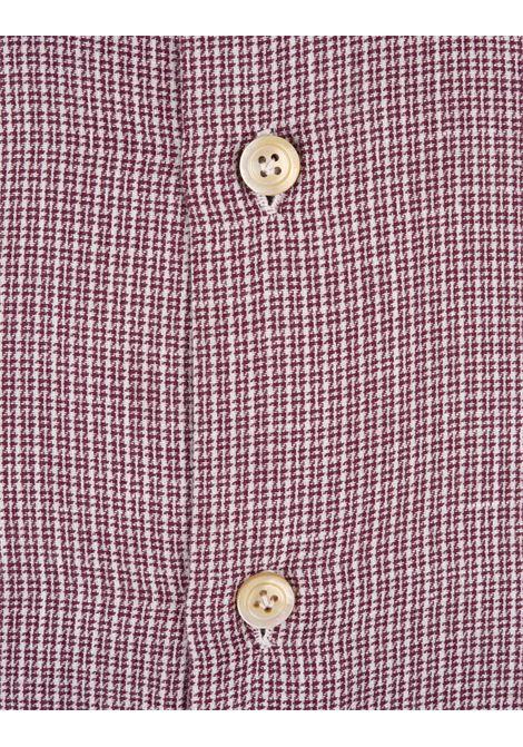 KITON Camicia Con Motivo Pied-De-Poule Rosso - KITON Italy