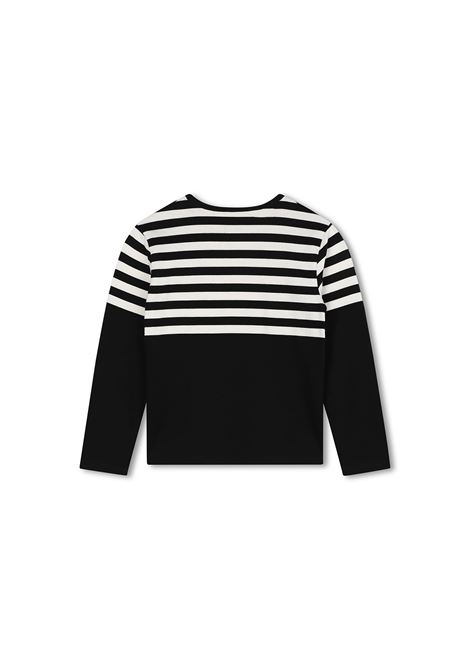 GIVENCHY KIDS T-Shirt a Maniche Lunghe Nera Con Motivo 4G e Motivo a Righe - GIVENCHY KIDS Qualità