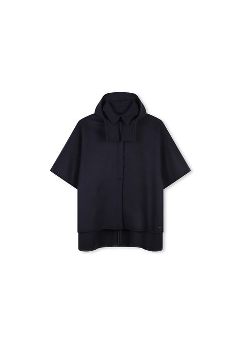 CHLOÉ KIDS Cappotto Con Cappuccio In Lana Blu Navy - CHLOÉ KIDS Promozione Limitata