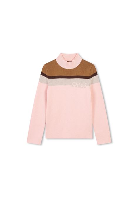 CHLOÉ KIDS Pullover In Maglia Washed Pink - CHLOÉ KIDS Offerta