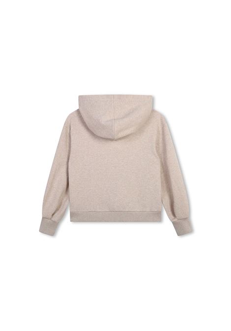 CHLOÉ KIDS Felpa Beige Marl Con Cappuccio e Ricami Botanici - CHLOÉ KIDS Online