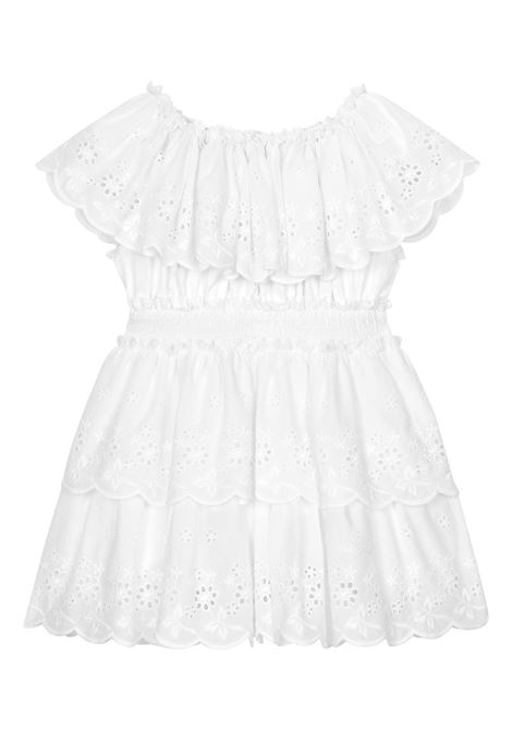 DOLCE & GABBANA KIDS Abito Bianco In Pizzo Sangallo Con Balze - DOLCE & GABBANA KIDS Sconto di tempo limitato