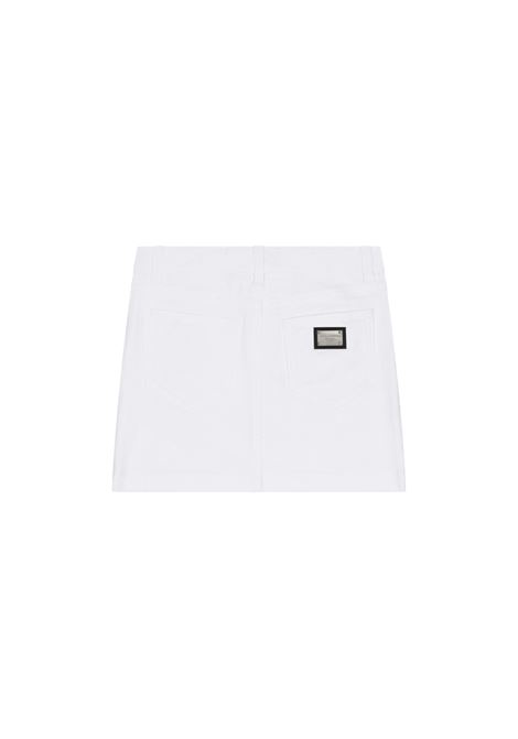 DOLCE & GABBANA KIDS Gonna In Denim Bianco Con Strappi - DOLCE & GABBANA KIDS Prezzo di fabbrica