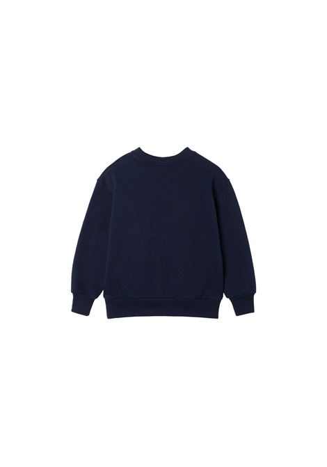 GUCCI KIDS Felpa Blu Scuro Con Stampa Gucci Web - GUCCI KIDS Offerta speciale