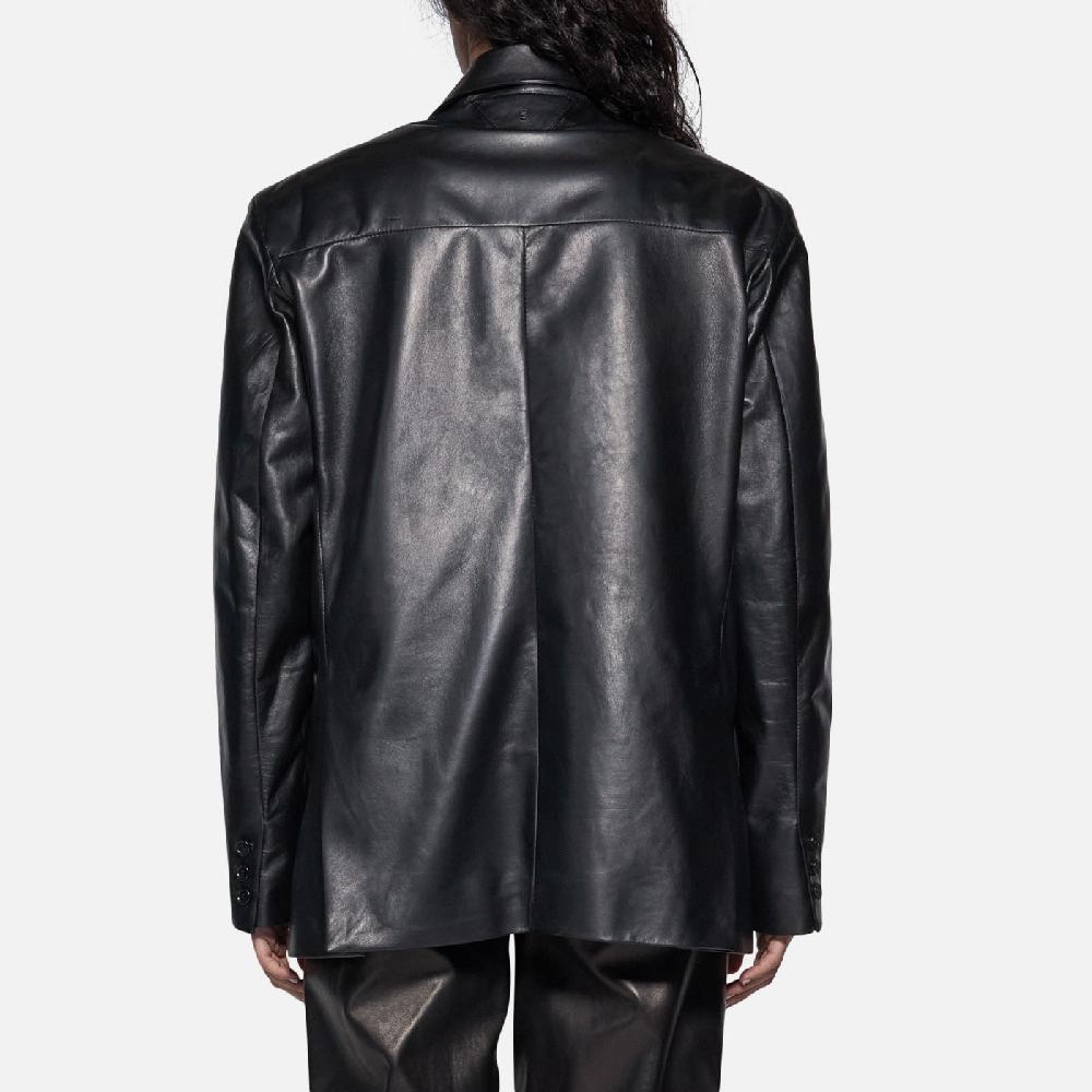 Salvatore Santoro BLAZER IN PELLE - BLACK Vendita Calda