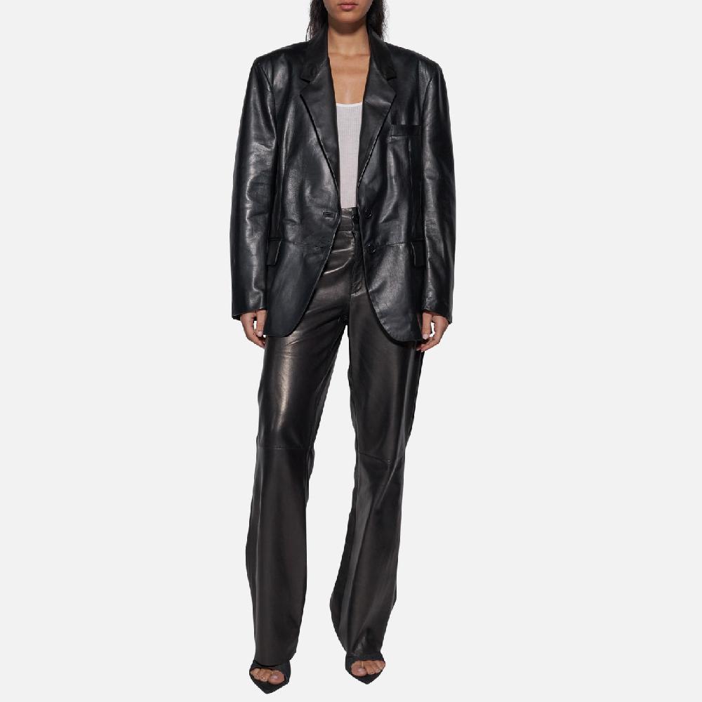 Salvatore Santoro BLAZER IN PELLE - BLACK Vendita Calda