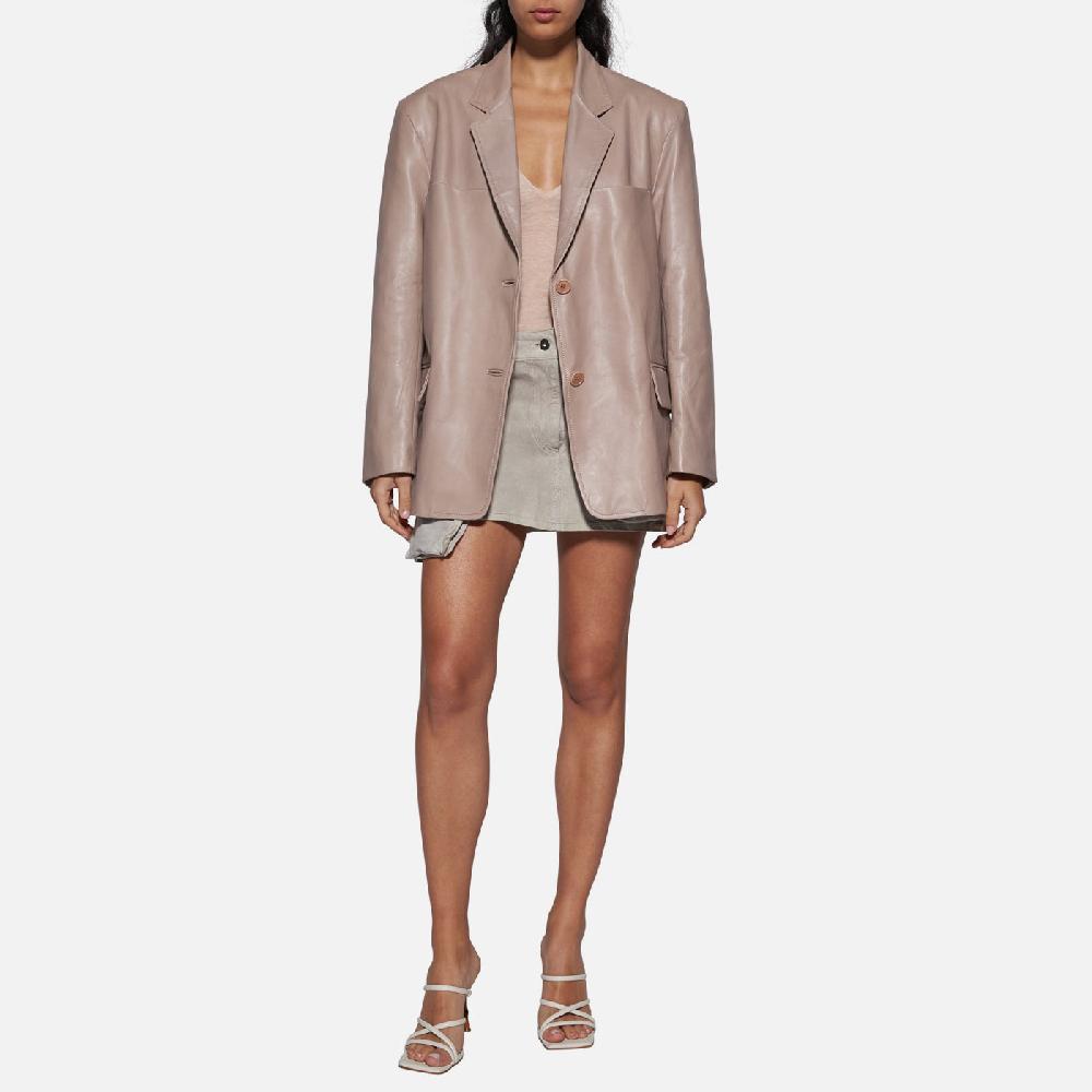 Salvatore Santoro BLAZER IN PELLE - NUDE Saldi Di Fabbrica