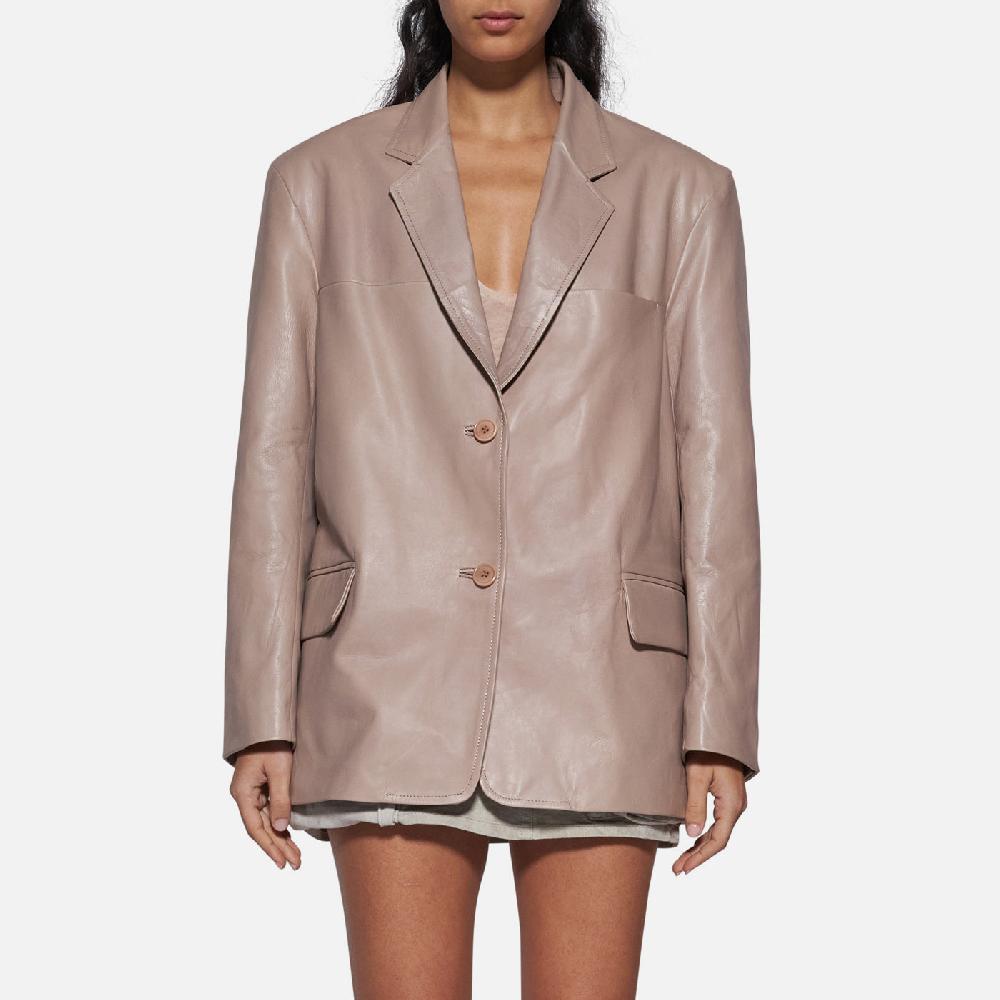 Salvatore Santoro BLAZER IN PELLE - NUDE Saldi Di Fabbrica