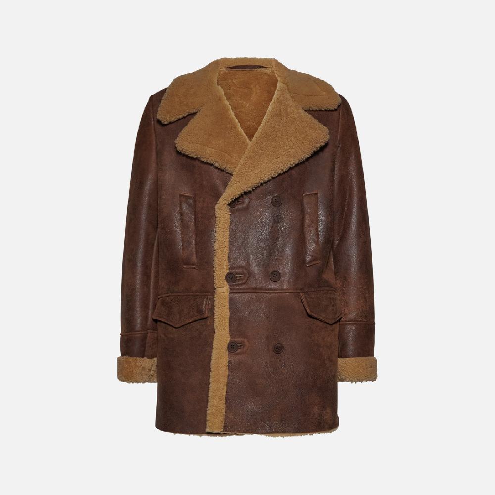 Salvatore Santoro GIACCA IN SHEARLING - RUST Nuovo