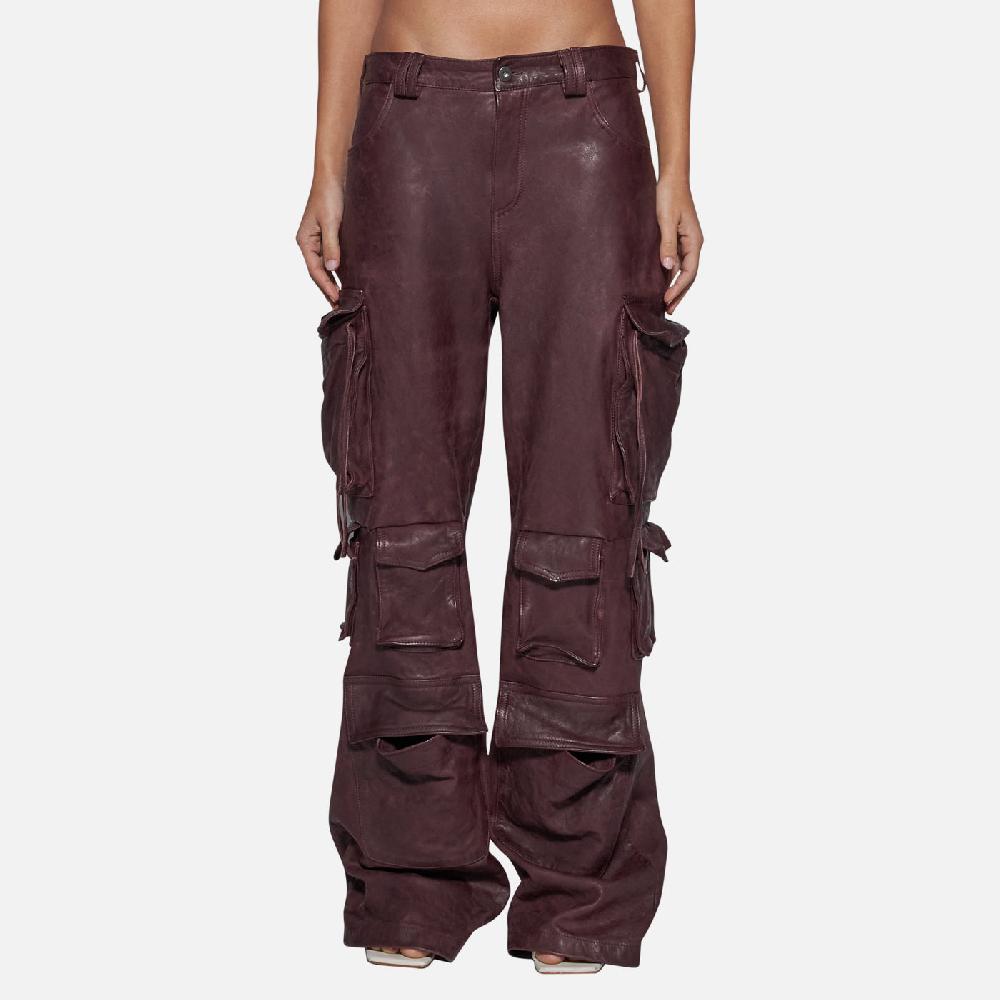 Salvatore Santoro PANTALONE IN PELLE - PRUNE Sottocosto