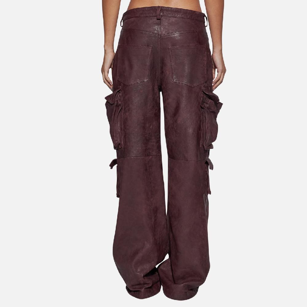 Salvatore Santoro PANTALONE IN PELLE - PRUNE Sottocosto