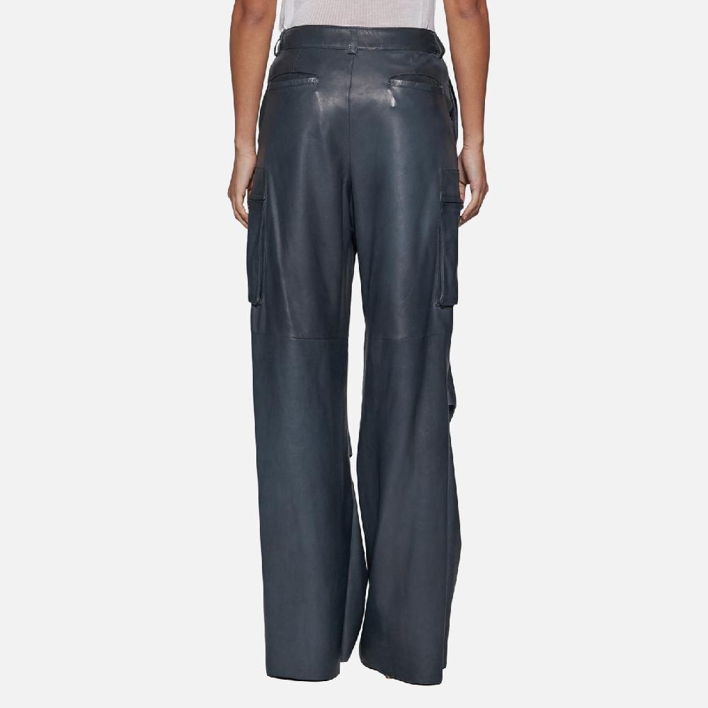 Salvatore Santoro PANTALONE IN PELLE - ASFALTO Sconto