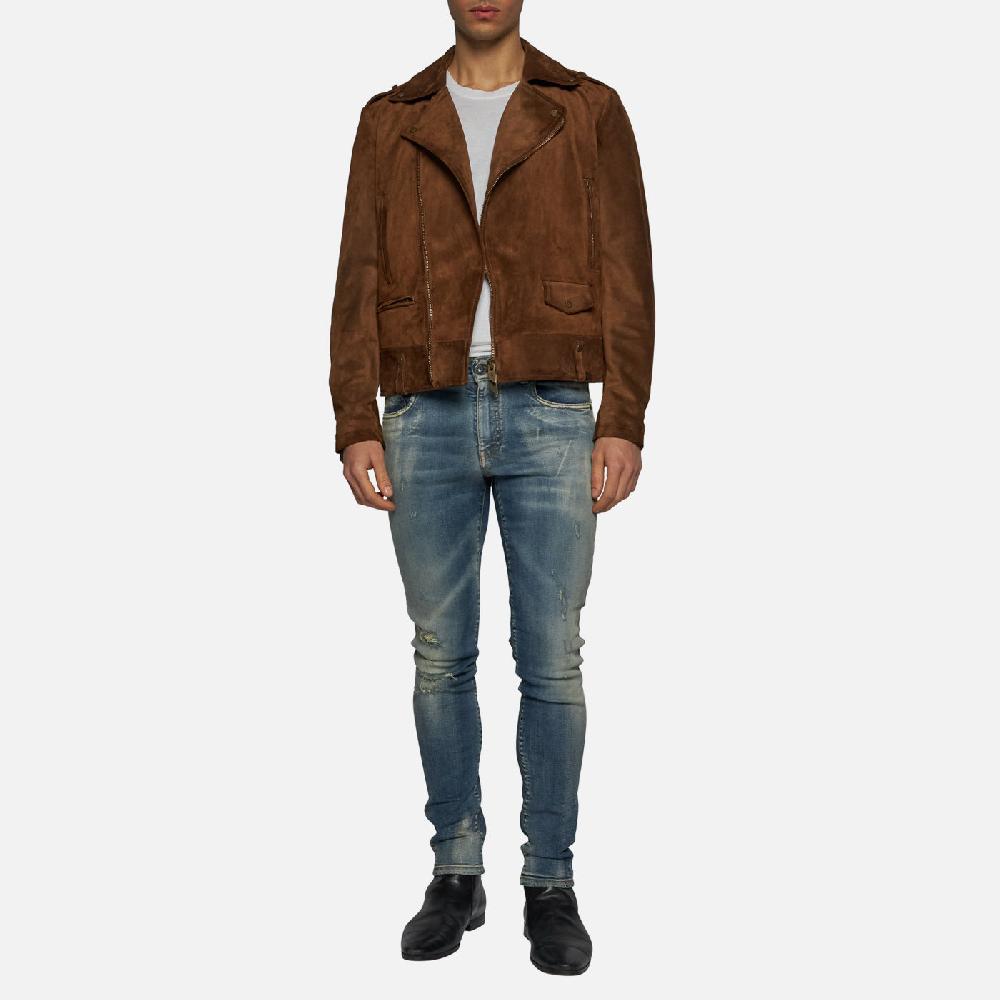 Salvatore Santoro BIKER IN CAMOSCIO - BROWN Super sconto