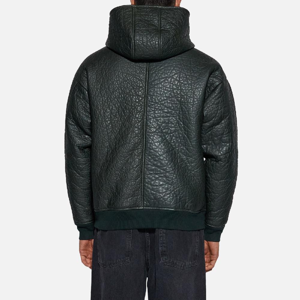 Salvatore Santoro FELPA IN PELLE - DARK GREEN In Vendita