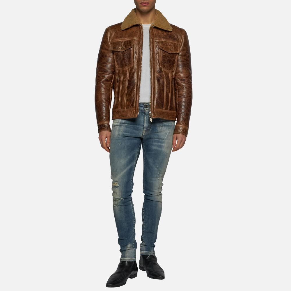 Salvatore Santoro GIACCA IN SHEARLING - COGNAC Esporta salva