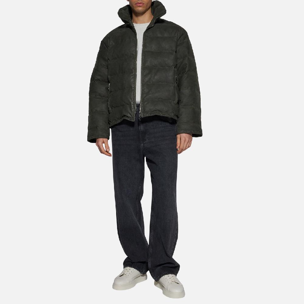 Salvatore Santoro PIUMINO IN PELLE - DARK GREEN Vendita Calda