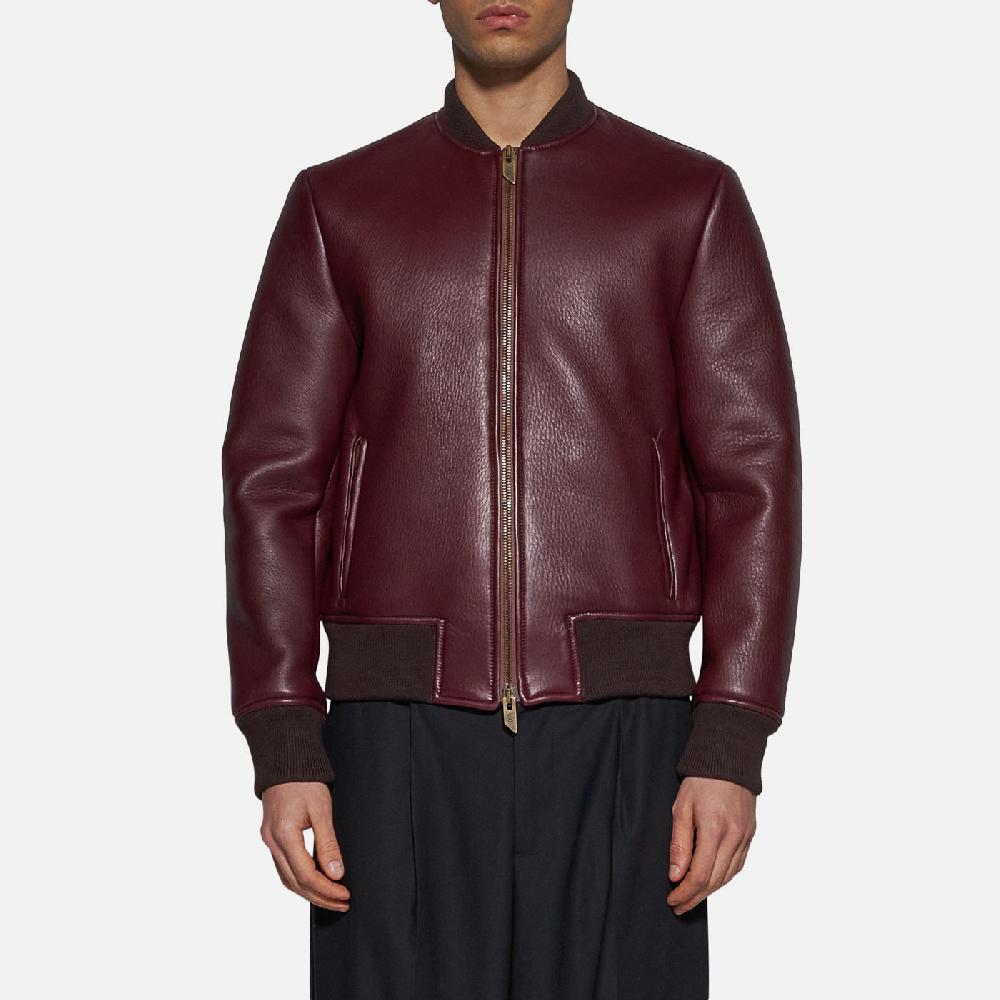 Salvatore Santoro BOMBER IN PELLE - BORDEAUX Vendita Economica