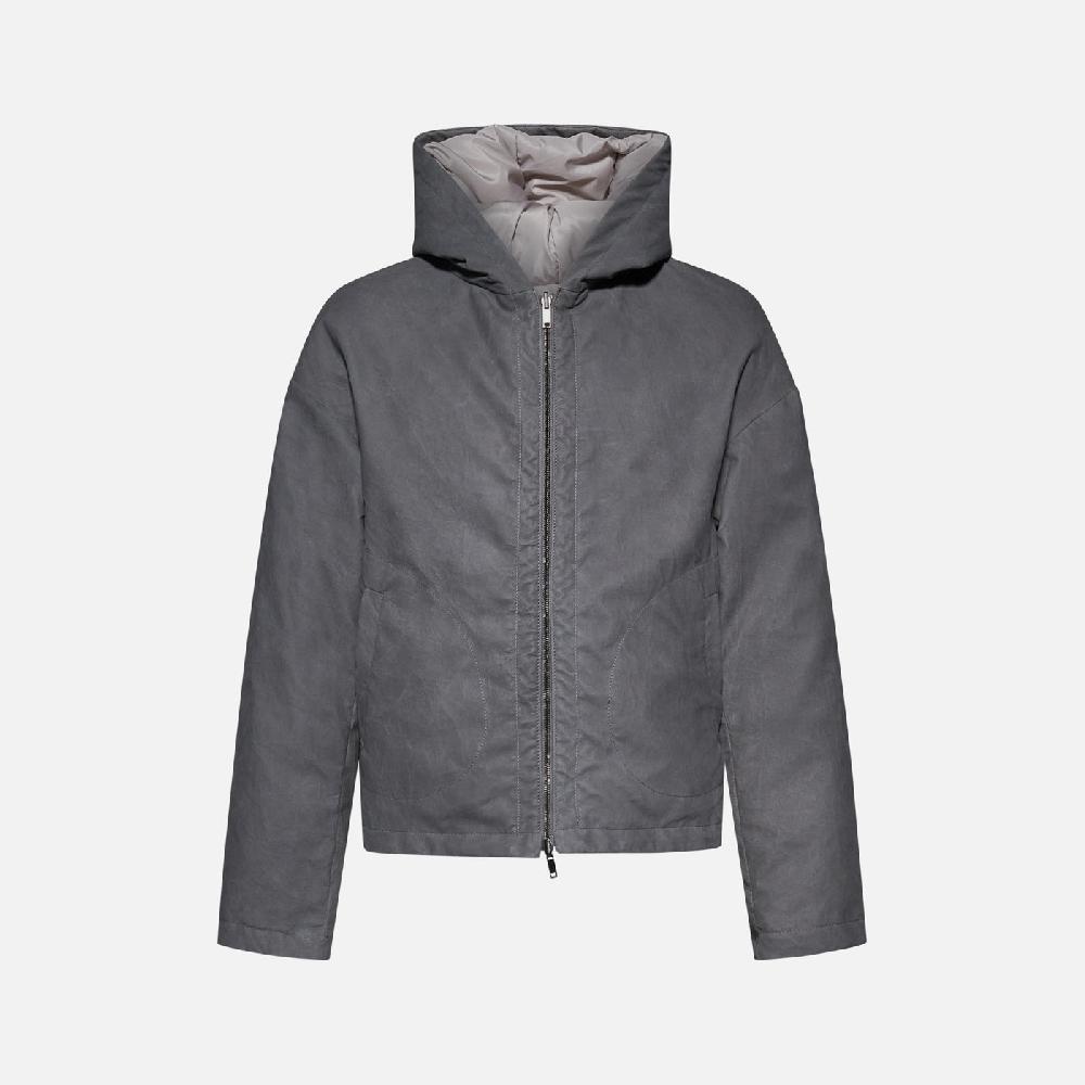 Salvatore Santoro PIUMINO IN PELLE - GREY Saldi Di Fabbrica