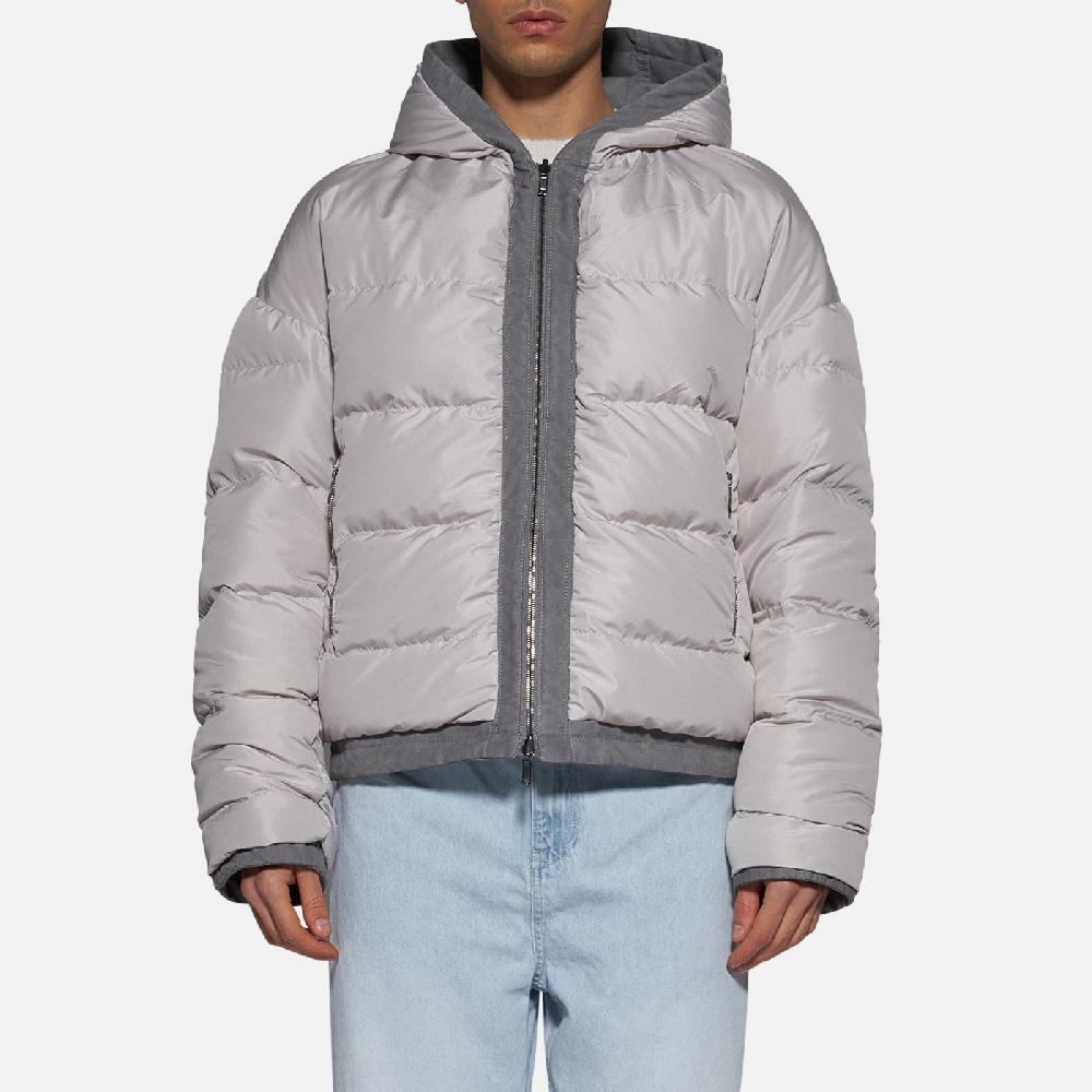 Salvatore Santoro PIUMINO IN PELLE - GREY Saldi Di Fabbrica