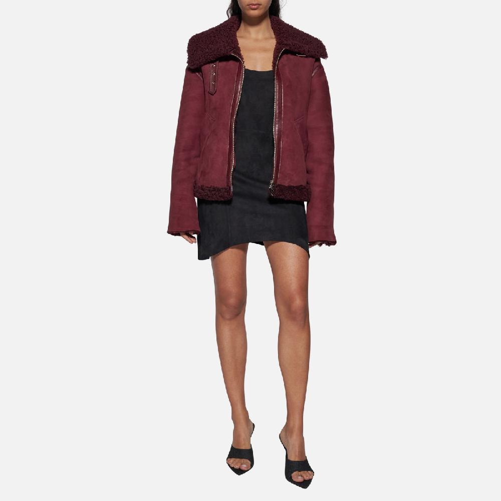 Salvatore Santoro GIACCA IN SHEARLING - BORDEAUX Nuova