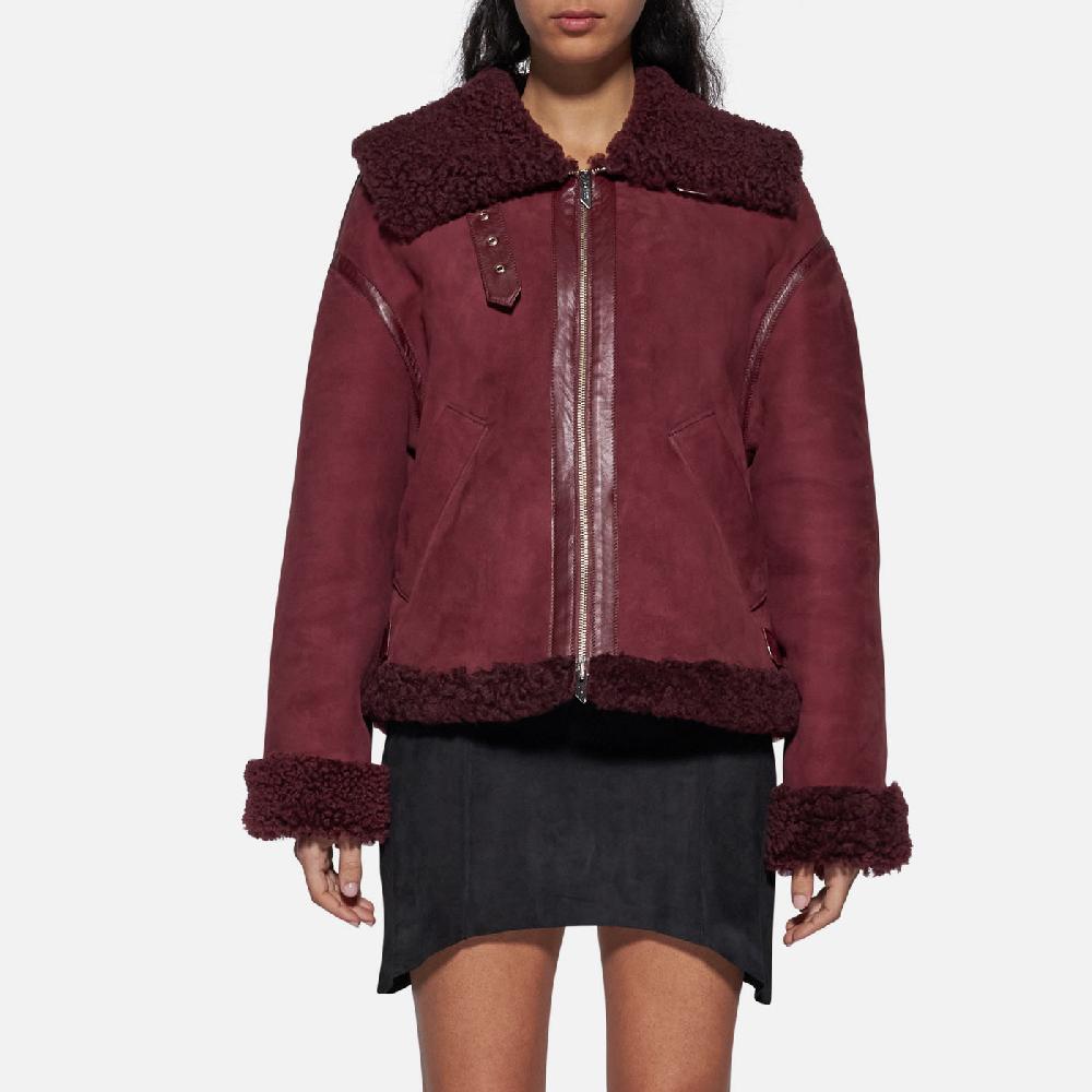 Salvatore Santoro GIACCA IN SHEARLING - BORDEAUX Nuova