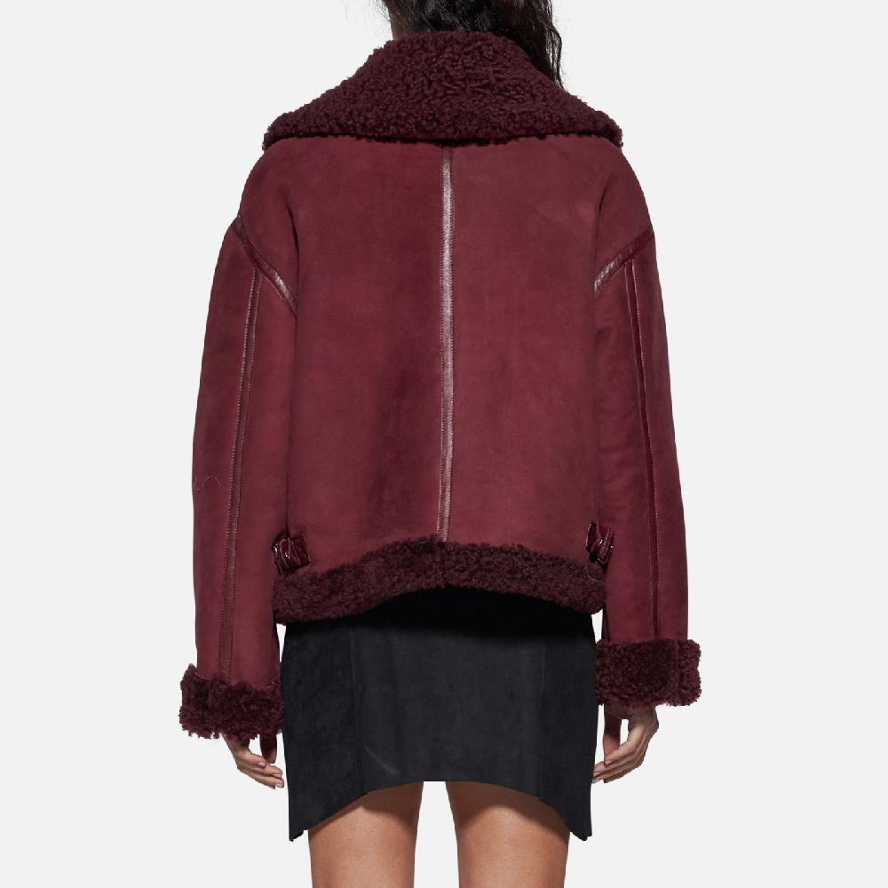 Salvatore Santoro GIACCA IN SHEARLING - BORDEAUX Nuova