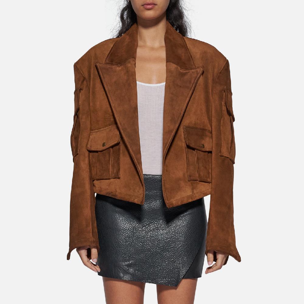 Salvatore Santoro BLAZER IN CAMOSCIO - TOBACCO Vendita