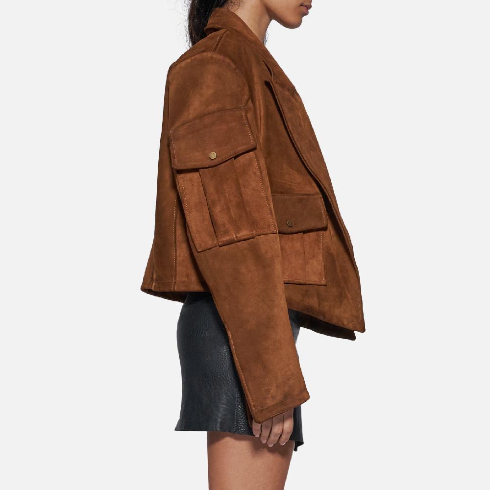 Salvatore Santoro BLAZER IN CAMOSCIO - TOBACCO Vendita