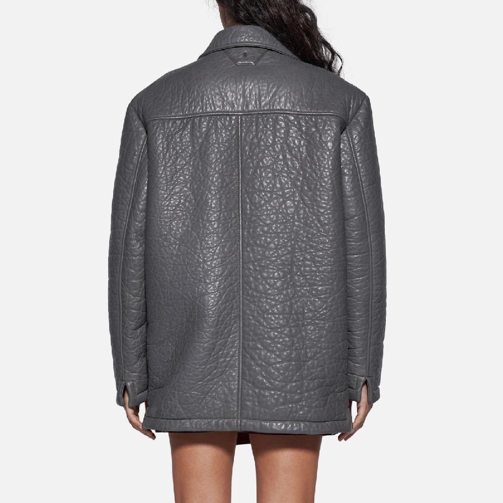 Salvatore Santoro GIACCA IN PELLE - GREY Consegna Veloce