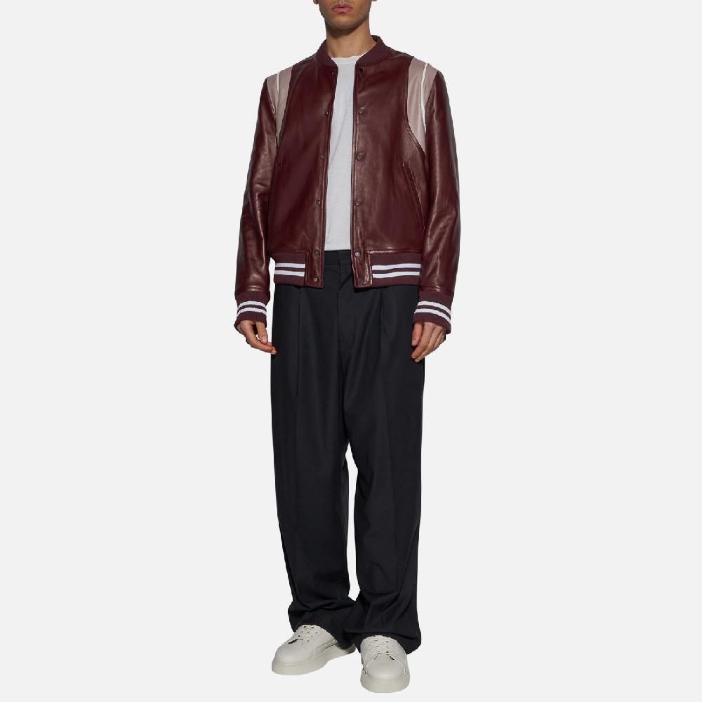 Salvatore Santoro BOMBER IN PELLE - BORDEAUX Prezzo Ridotto