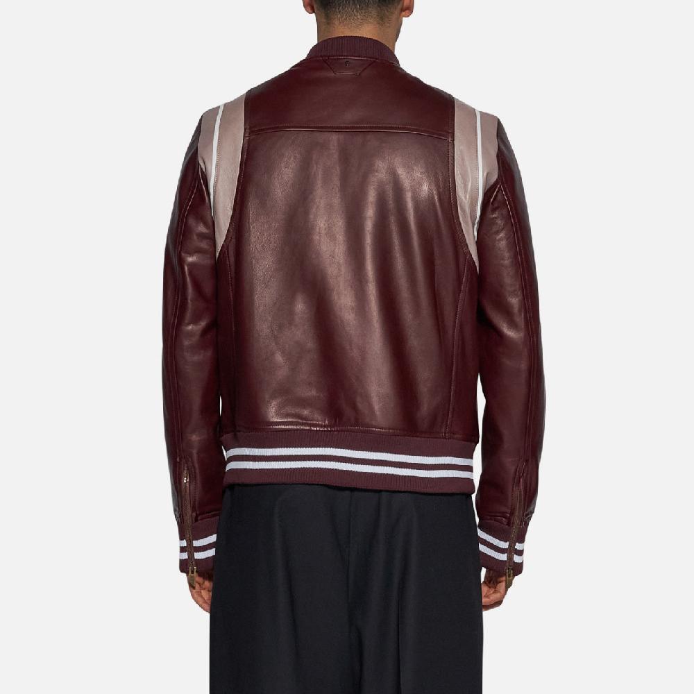 Salvatore Santoro BOMBER IN PELLE - BORDEAUX Prezzo Ridotto
