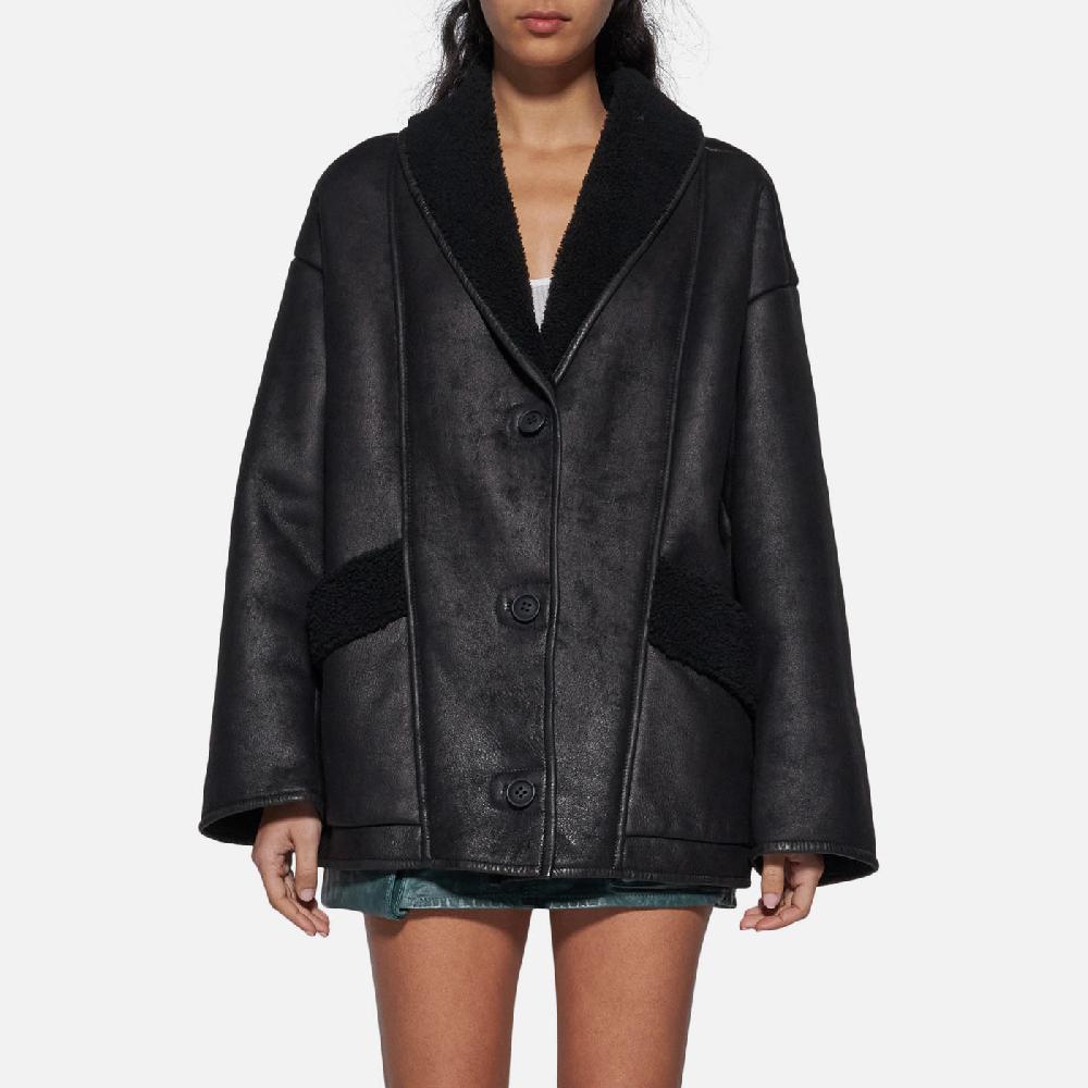 Salvatore Santoro GIACCA IN SHEARLING - BLACK In Vendita