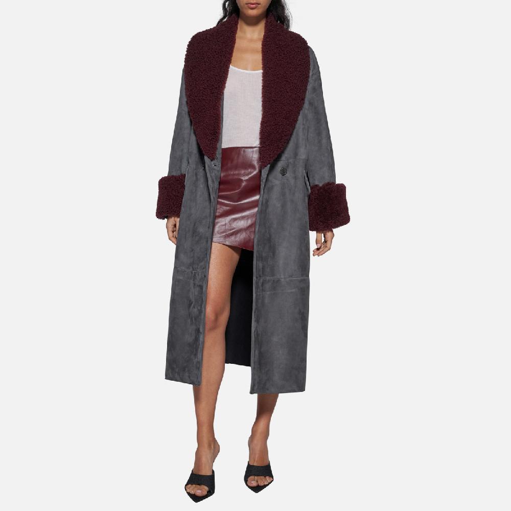 Salvatore Santoro CAPPOTTO IN CAMOSCIO - SMOKE Offerte