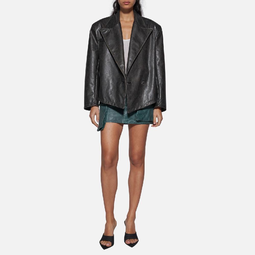 Salvatore Santoro BLAZER IN PELLE - BLACK Vendite Flash