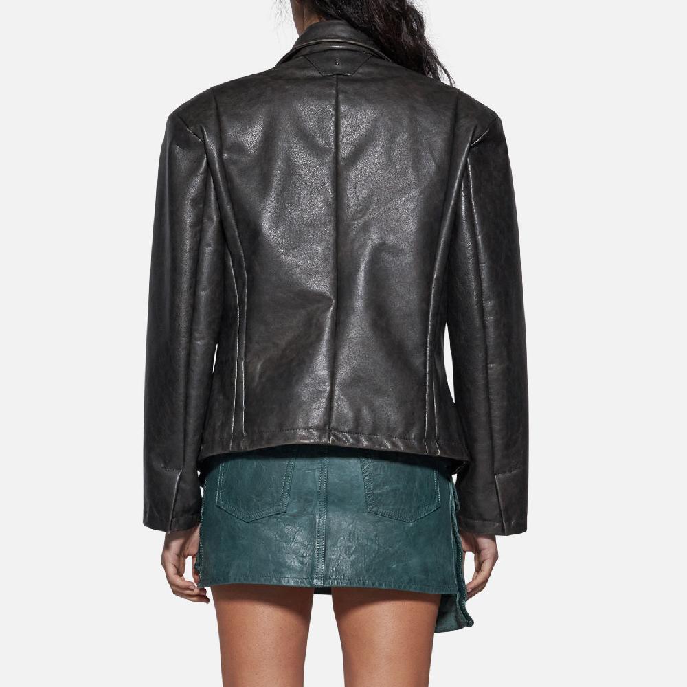 Salvatore Santoro BLAZER IN PELLE - BLACK Vendite Flash