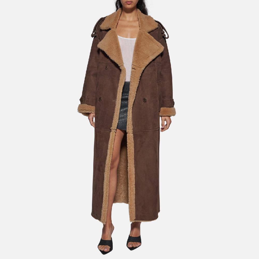 Salvatore Santoro CAPPOTTO DOPPIOPETTO IN SHEARLING - BROWN Nuova