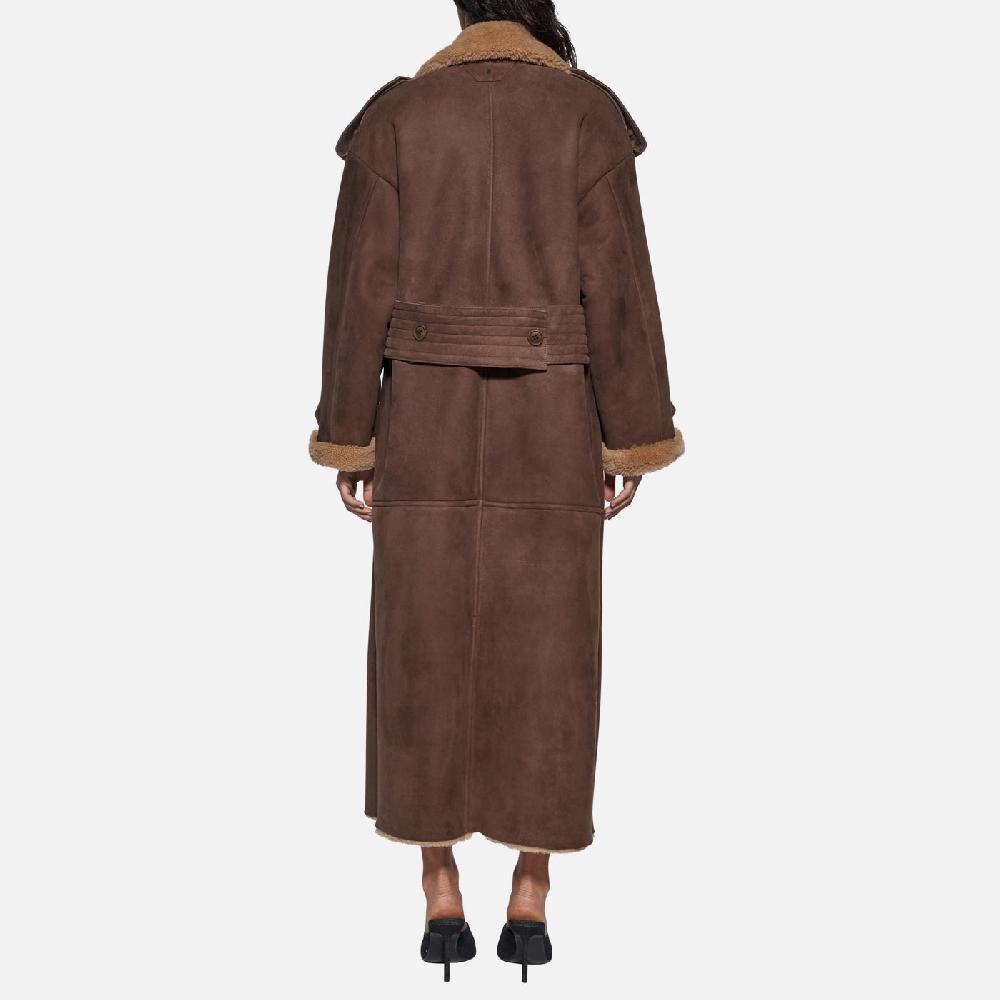 Salvatore Santoro CAPPOTTO DOPPIOPETTO IN SHEARLING - BROWN Nuova