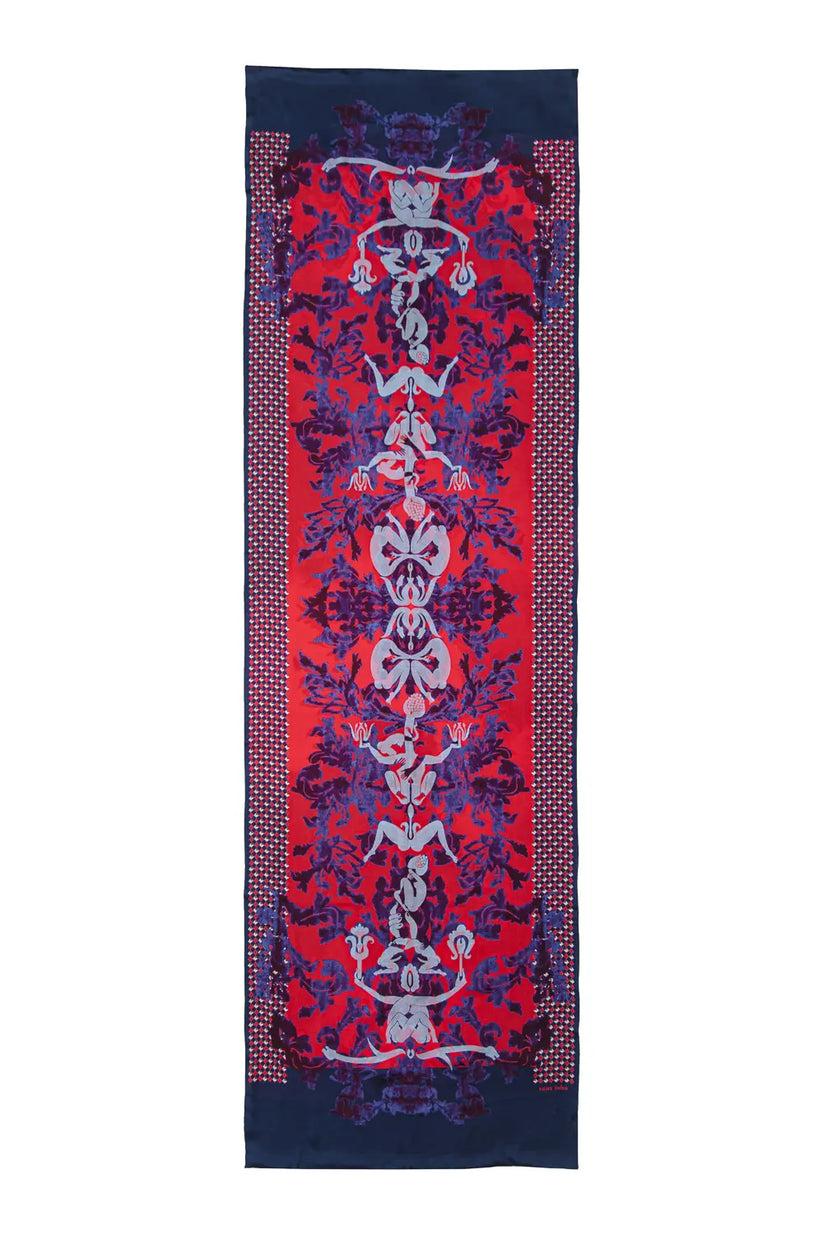 Sans Tabù Stola in pura seta double face “Totem” - Lipstick Spedizione Gratuita