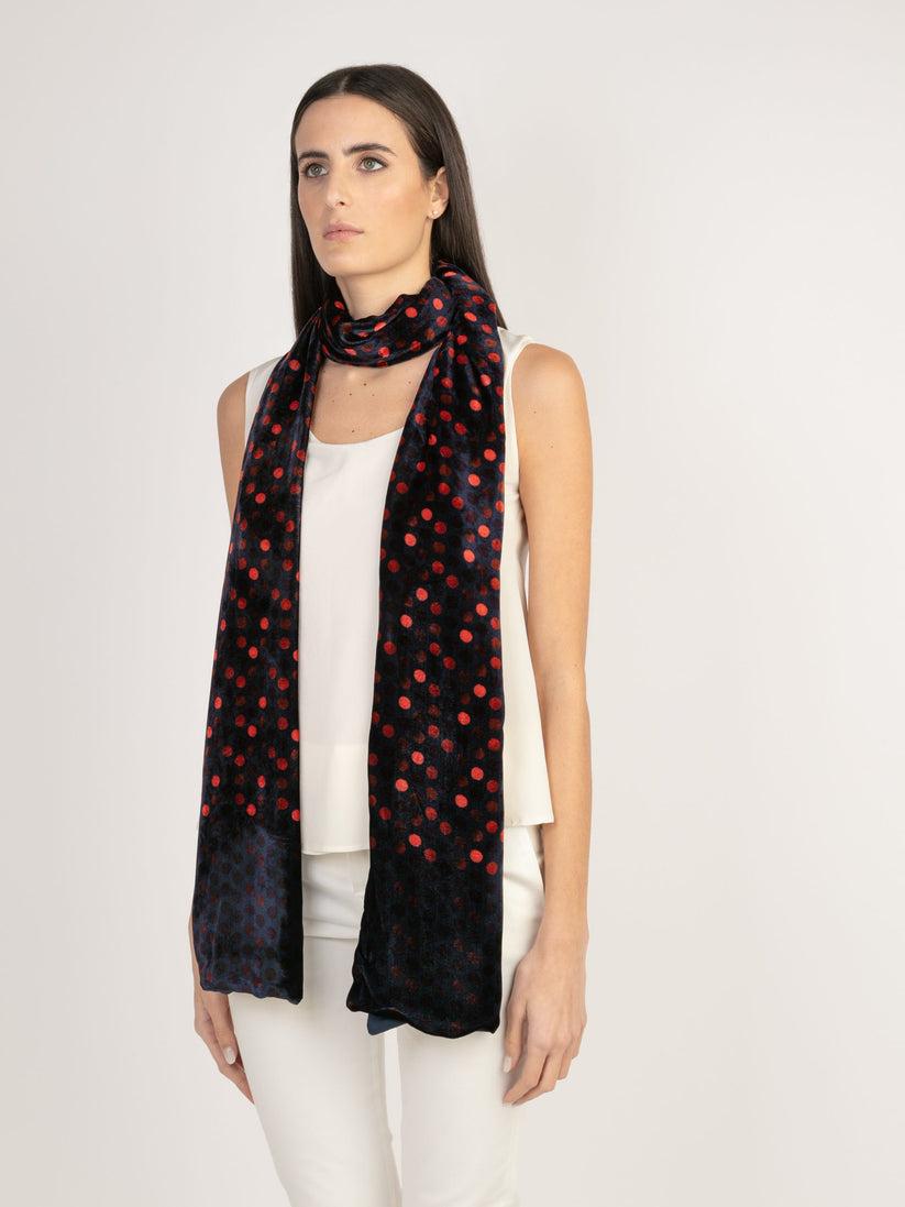Sans Tabù Stola in seta e viscosa a pois double face “Totem” - Lipstick Consegna Veloce