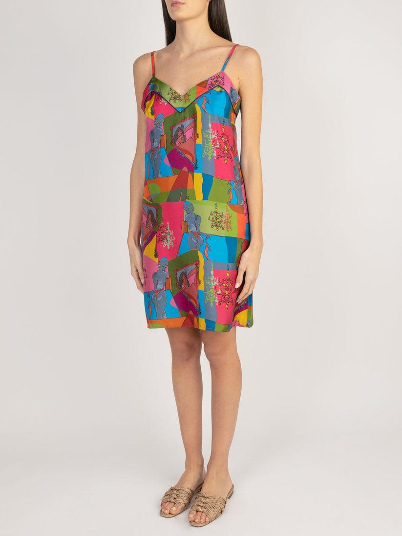 Sans Tabù Slipdress pura seta “Specchio delle mie brame" - Dark Rose Offerte
