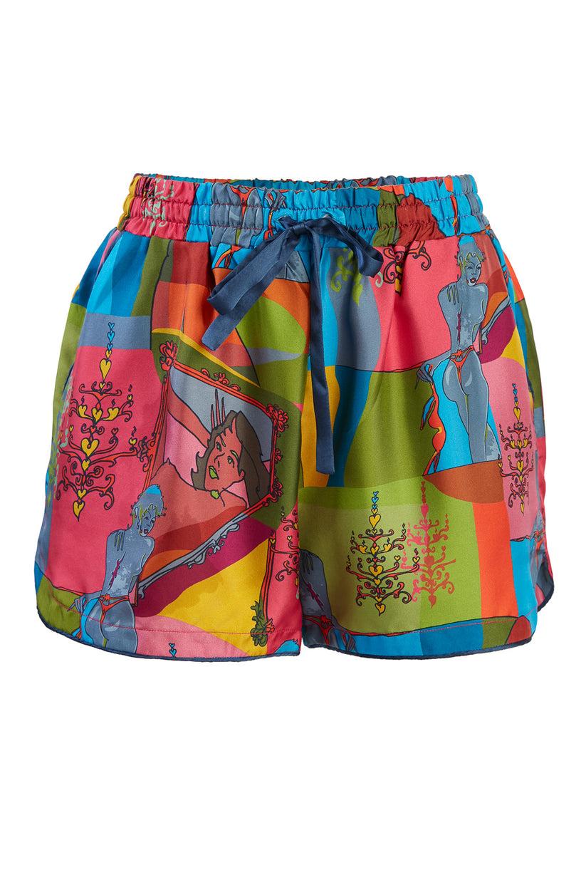 Sans Tabù Pantaloncini corti pura seta “Specchio delle mie brame” - Dark Rose Negozio