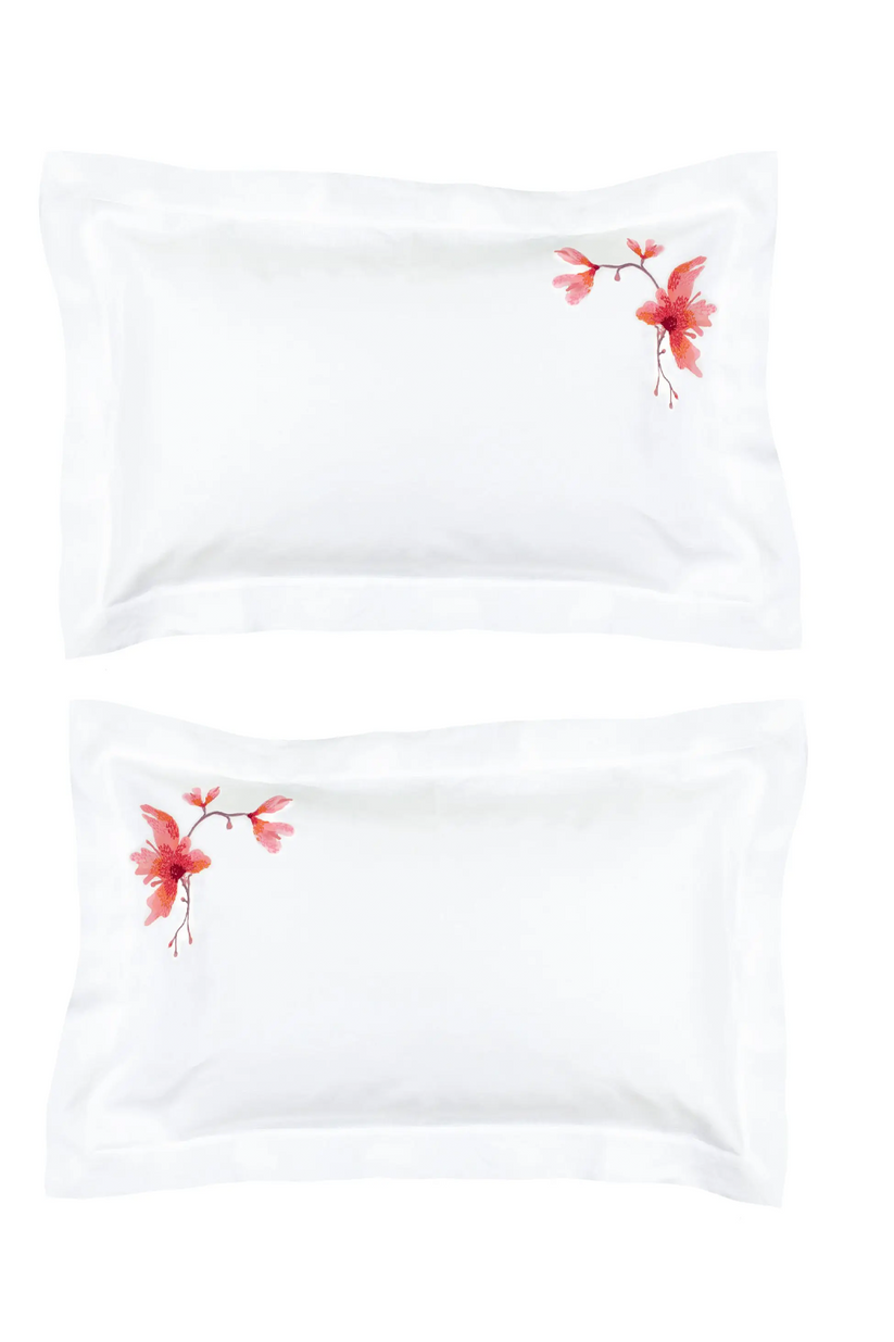 Sans Tabù Set 2 federe rettangolari in lino - White Peach Pezzi Unici