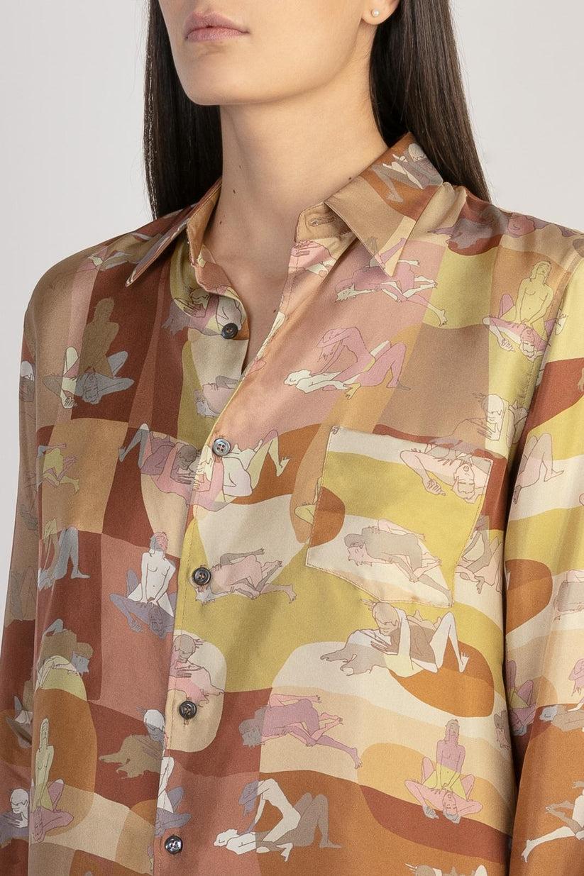 Sans Tabù Camicia in pura seta a maniche lunghe “L’amore” - Twilight Online