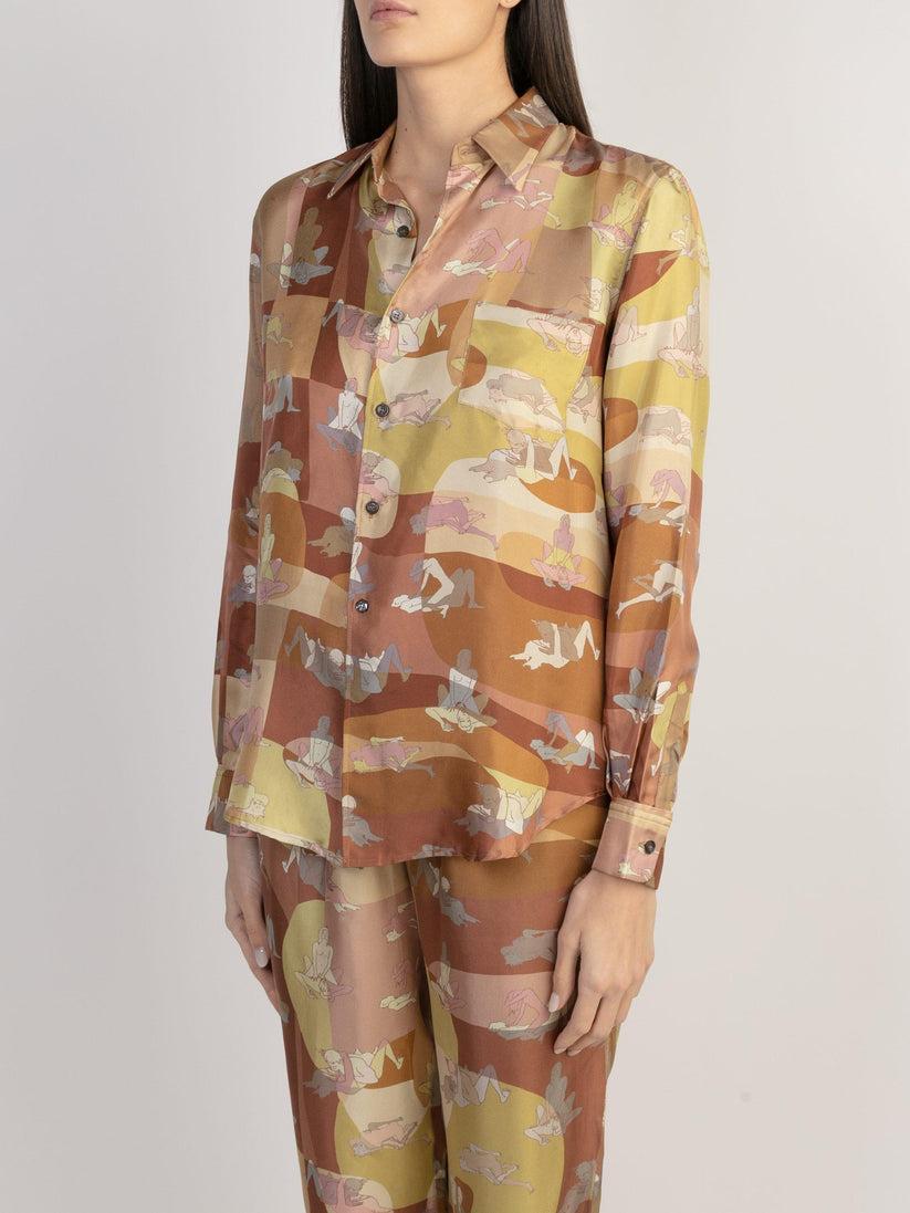 Sans Tabù Camicia in pura seta a maniche lunghe “L’amore” - Twilight Online